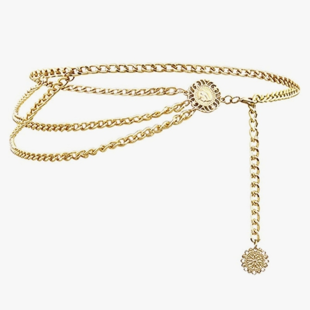 Amazon Womens Gold Chain Belt 35" Max NWOT - Picture 2 of 4
